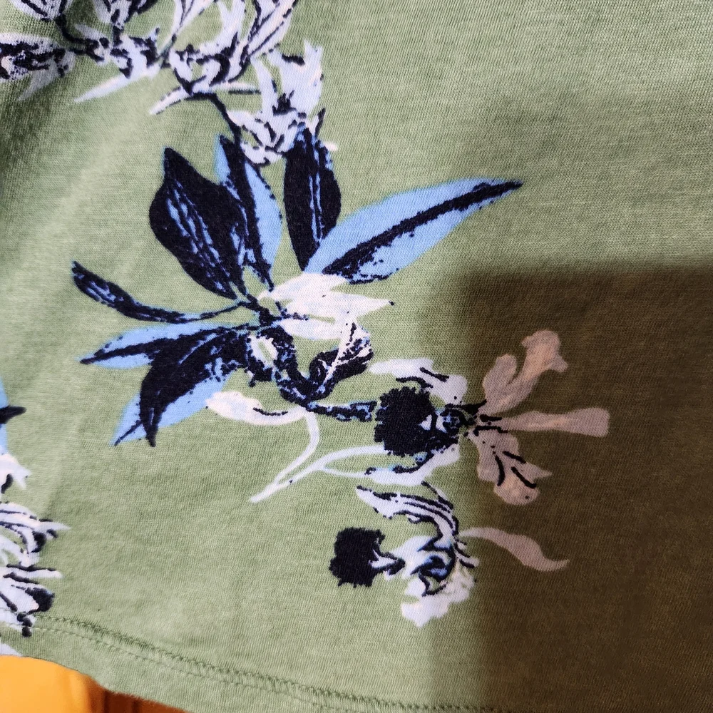 ⭐️Lucky Brand Green Floral Boho Casual Lightweight Blouse Size Small - Picture 5 of 9